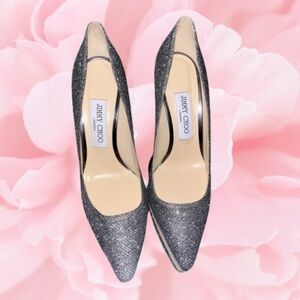 Jimmy Choo Metallic Silver Semi-Pointed Toe Stiletto Heels